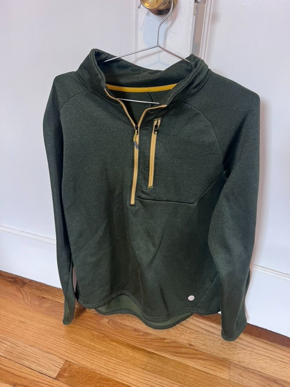 L.L. Bean Olive Green Quarter Zip Pullover Size L